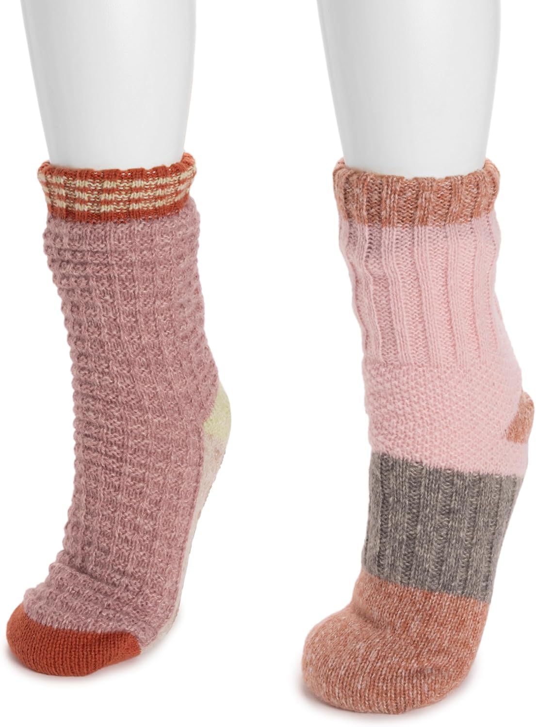 MUK LUKS Women's Color Blocked Sweater Cabin Socks 2 Pair Pack - Image 2