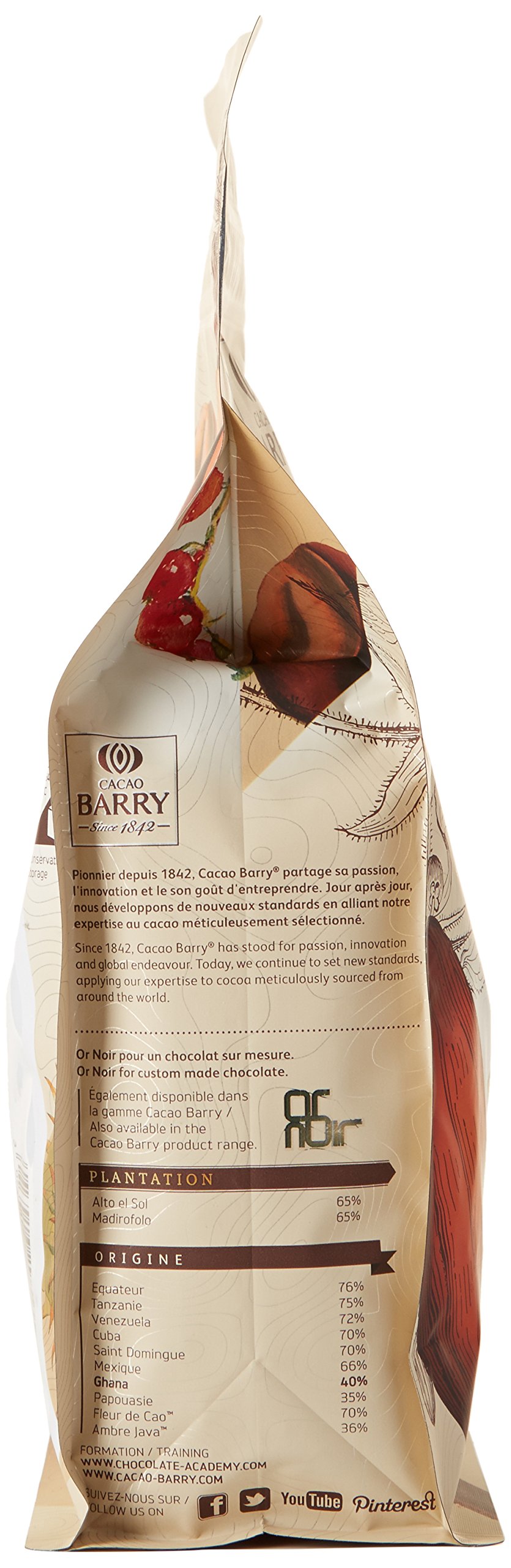 CACAO BARRY 40% Min Cacao Chocolat Ghana Pistoles 1 kg