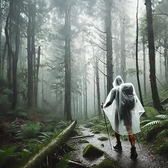 ZENO Disposable Rain Ponchos for Adults & Kids - Rain Poncho Family pack - Clear, Compact, Breathable, Emergency Ponchos with Hood - Travel Rain Poncho Hiking, Camping