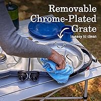 Vista 4 de Coleman Fold ‘N Go 2-Burner Propane Stove, Dual Adjustable Burners with 20,000 BTUs of Power & InstaStart Ignition, Great for Camping, Tailgating