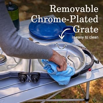 Coleman Fold N Go 2-Burner Propane Stove, Dual Adjustable Burners with 20,000 BTUs of Power & InstaStart Ignition, Great for Camping, Tailgating, Grilling, More