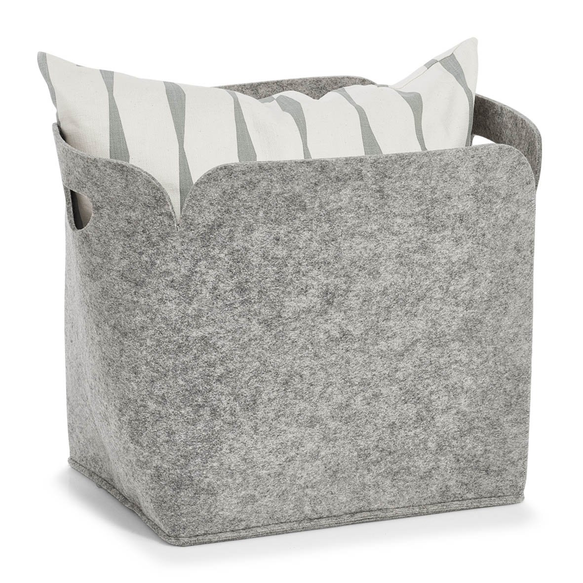 Zeller 14368 Aufbewahrungskorb, hoch, Filz, grau, 36 x 28 x 36 cm