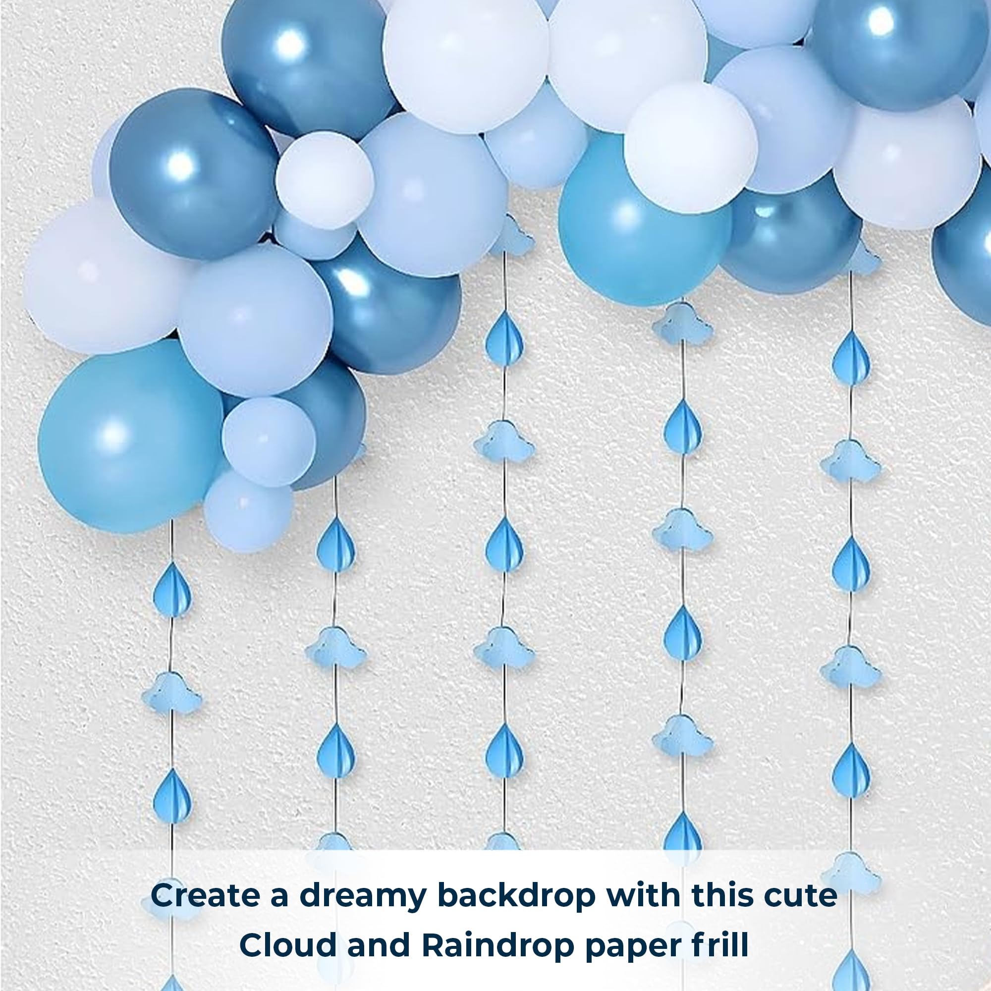 Cloud Frills Wall Hanging - 8 Paper Clouds -6 Cloud Frills Wall Hanging - 8 Paper Clouds -6