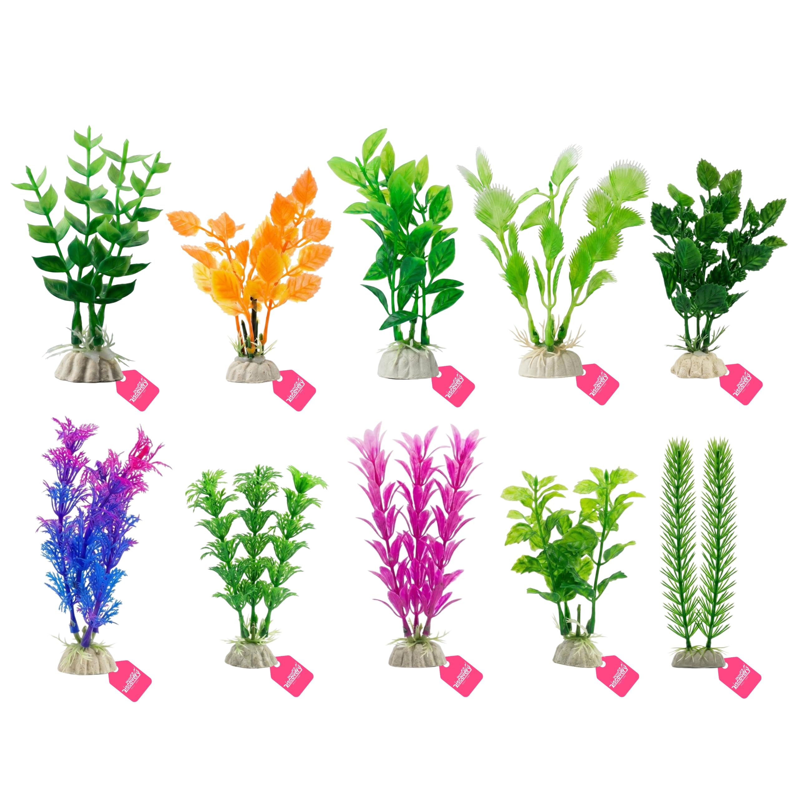 Taiyo Pluss Discovery Aquarium Artificial Plants - 4 Inch (Pack of 10) Fish Tank Decoration Plants | Realistic Plastic Aquatic Plant Set Accessories for Freshwater Aquariums (Colour May Vary)-image-13