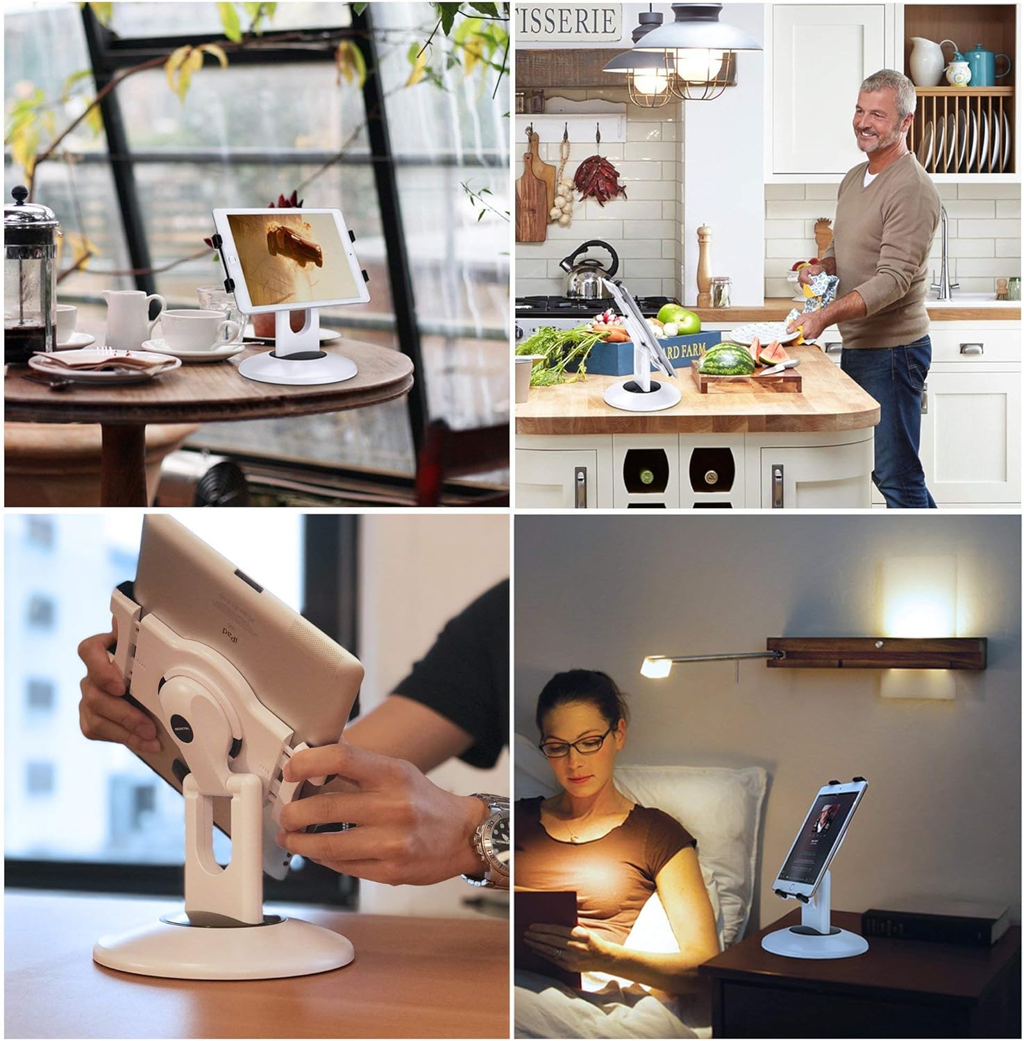 AboveTEK Retail Kiosk iPad Stand, 360° Rotating Commercial Tablet Stand, 6-13.5" iPad mini Pro-Business Tablet Holder, Swivel Design for Store POS Office Showcase Reception Kitchen Desktop