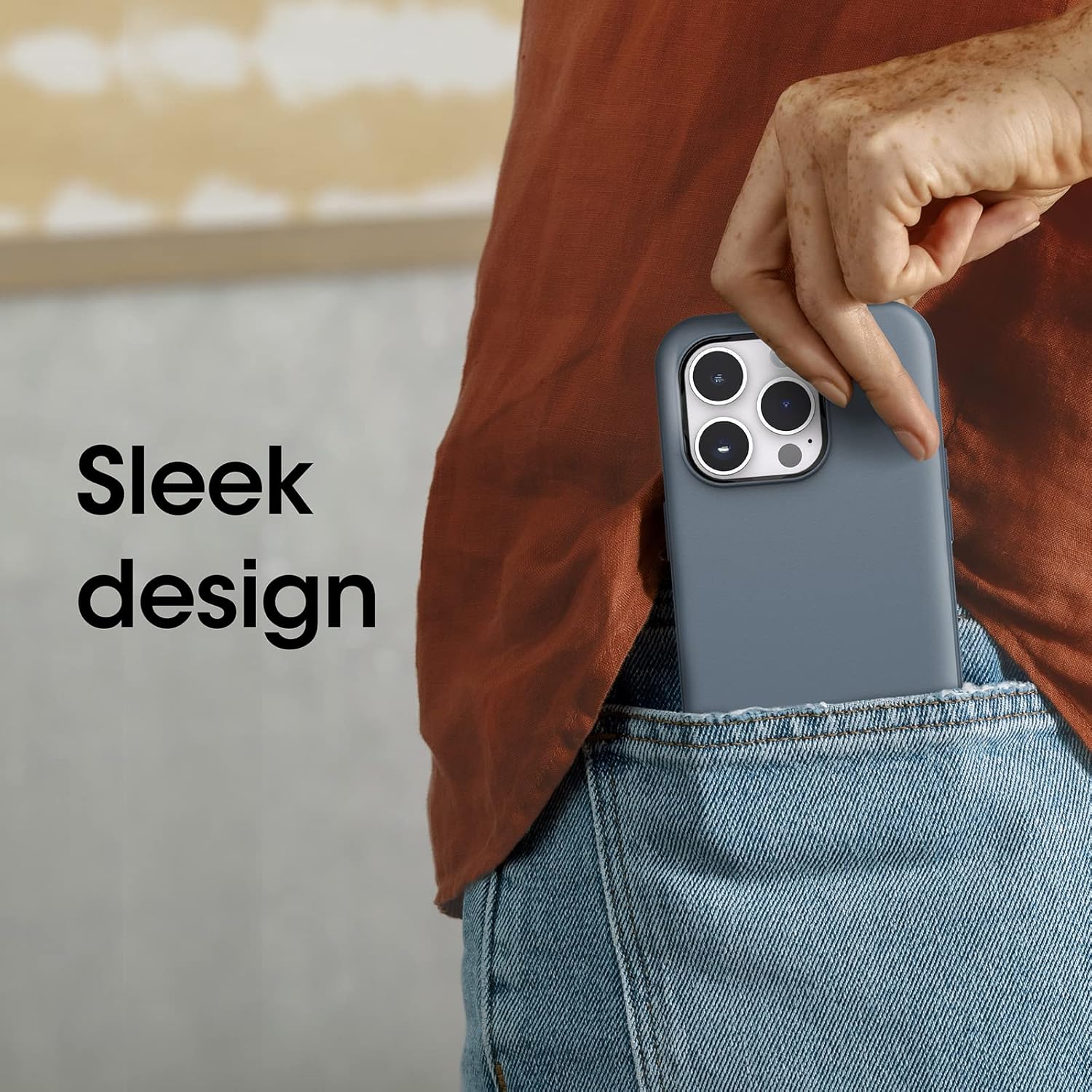 OtterBox iPhone 14 Pro (ONLY) Case, Symmetry Series+, Ultra-Sleek, Snaps to MagSafe, Raised Edges Protect Camera & Screen - BLUETIFUL (Blue) - Image 5