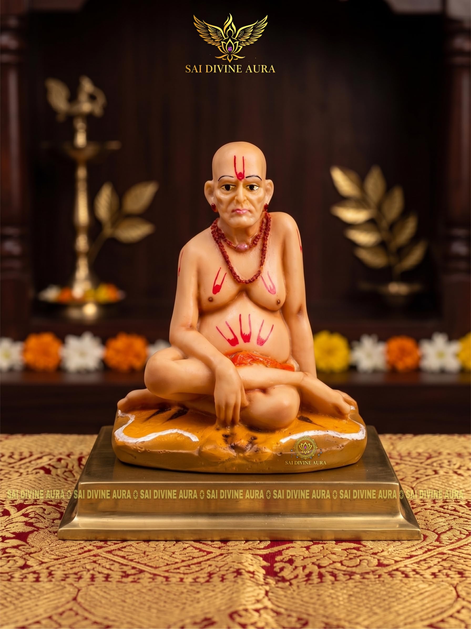 Sai Divine Aura Swami Samarth Idol, Resin, 10 cm, Handcrafted Finish, for Home Temple and Gifting-image-37