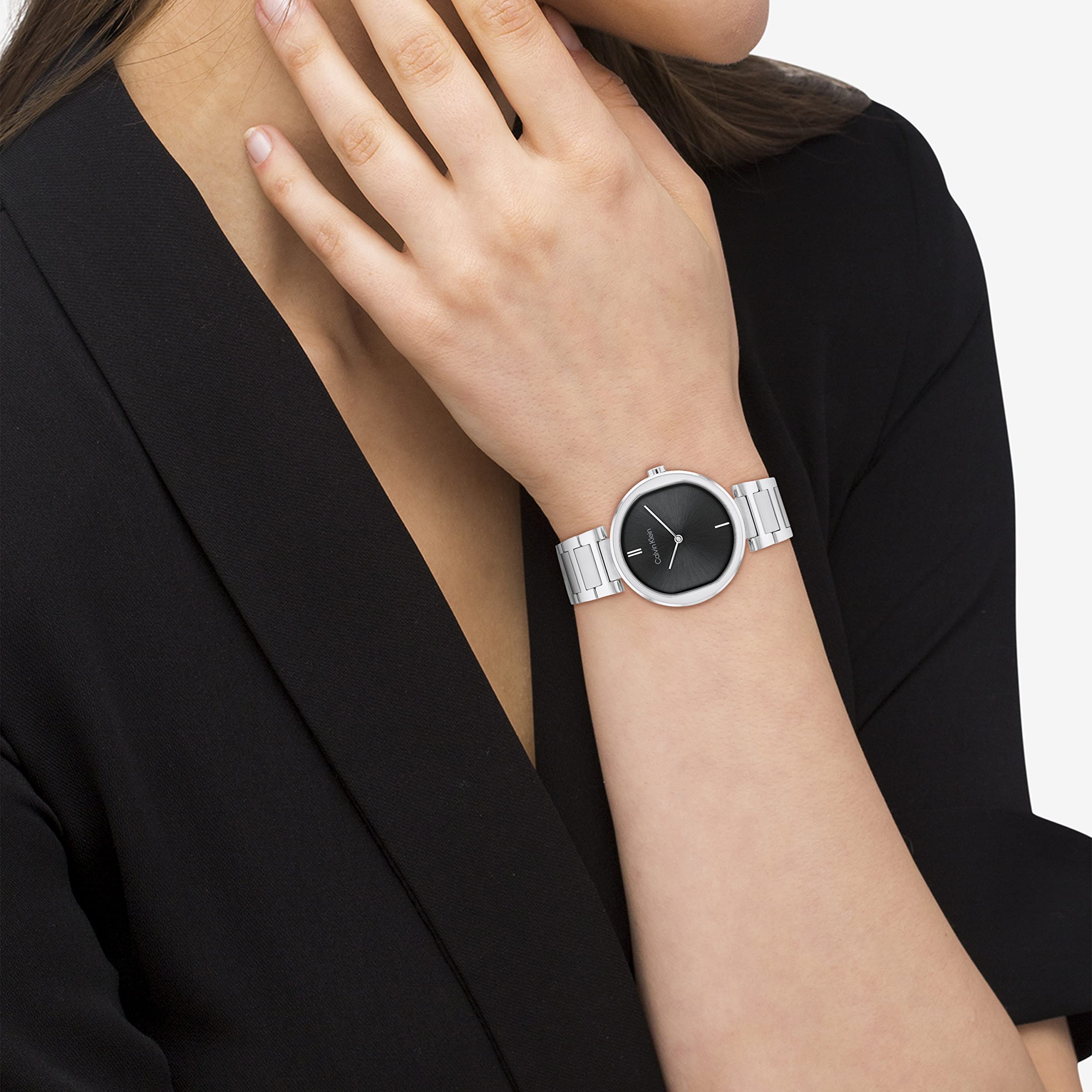 Calvin Klein Reloj Analógico de Cuarzo para Mujer Colección CK Sensation con Correa de Acero Inoxidable o de Cuero