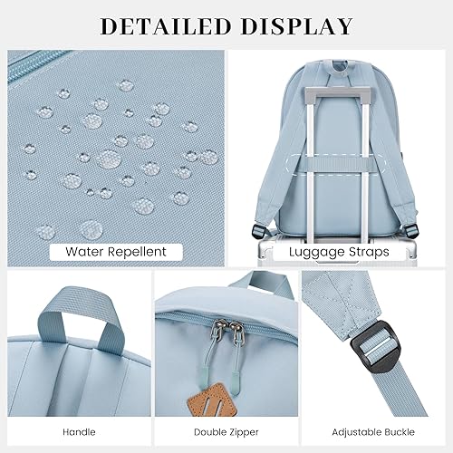 Miniatura 4 de Mochila Lohol Clásica para Escuela, Viaje, Universidad, Resistente al Agua y Duradera, Azul