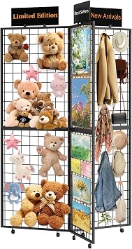 360 Foldable Grid Wall Panel, Three Gridwall Display Stand