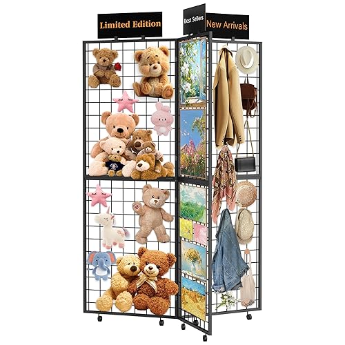 360° Foldable Grid Wall Panel, Three 6' x 4.25' Ft