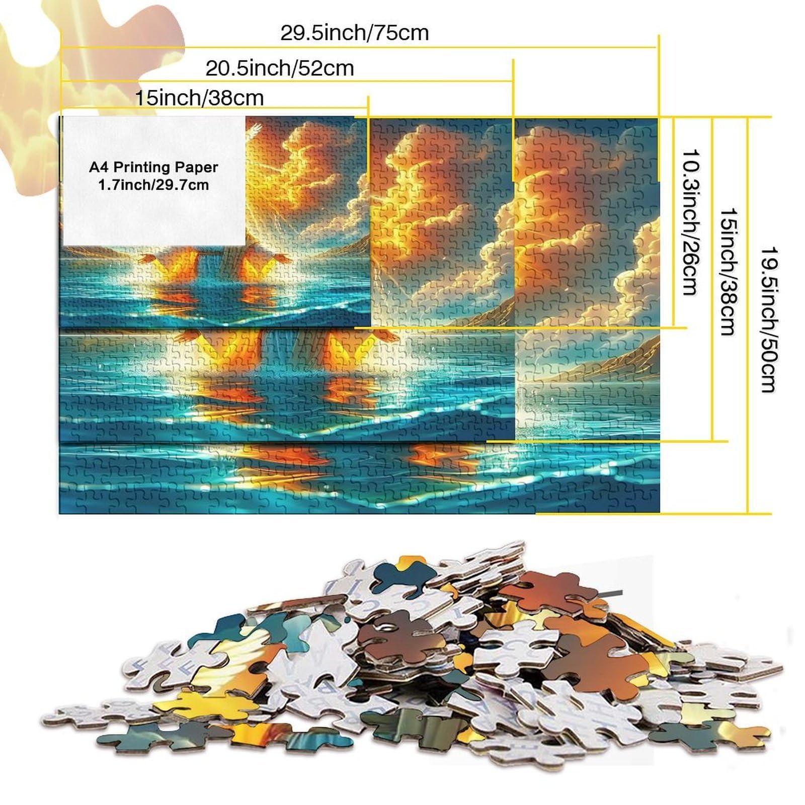 Jesus Religion Puzzle Impossible 1000 sztuk dekoracji domu. Relaks i inteligencja dla dorosłych i dzieci od 12 lat 70 x 50 cm / 1000 sztuk