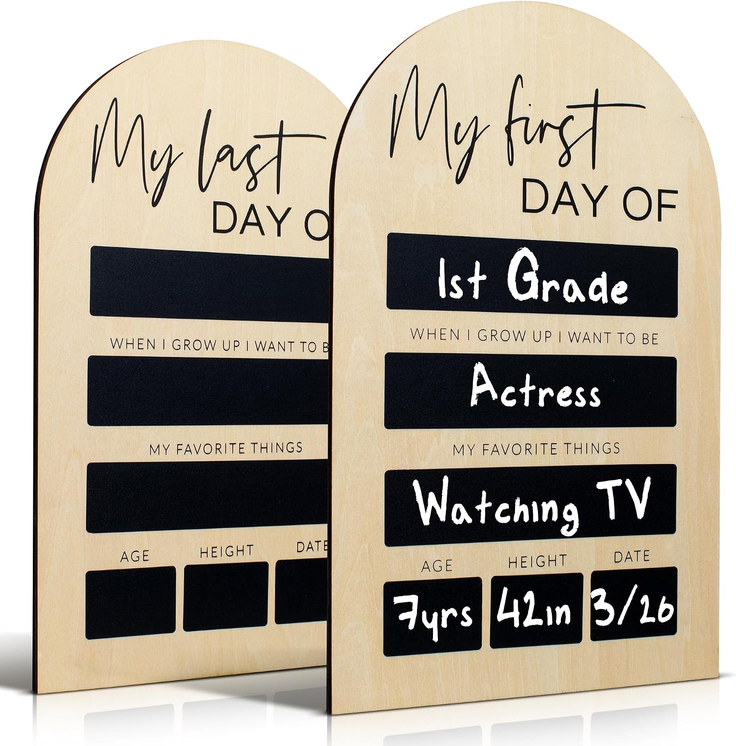 Beautiful Wooden First and Last Day of School Board Sign