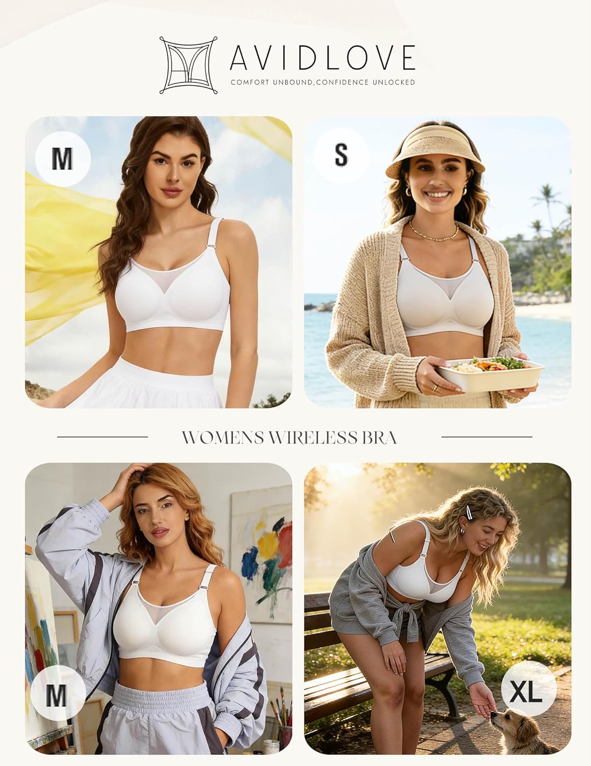 Avidlove Wireless Bras for Women Seamless Push Up Full Coverage Bra Mesh Comfy Bralette Tshirt Everyday Bras - Image 5