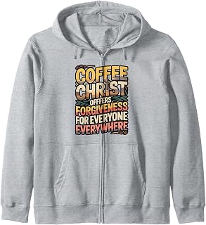 COFFEE Acronym Christian Faith Cups Design Zip Hoodie