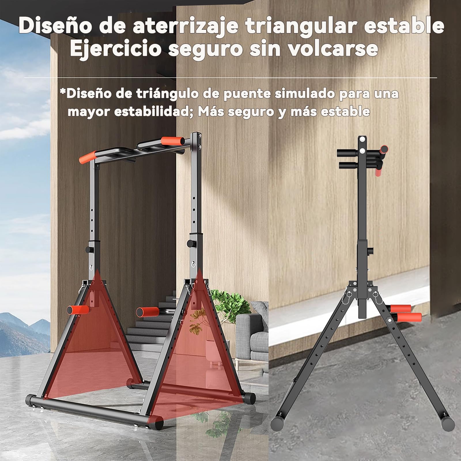 DOBESTS Estación de Dominadas Plegable Power Tower Dip Station,Estación de Fondos,Altura Ajustable, Multifuncional Maquina Dominadas Gimnasio en Casa for Pull Up& Dip Training，300KG