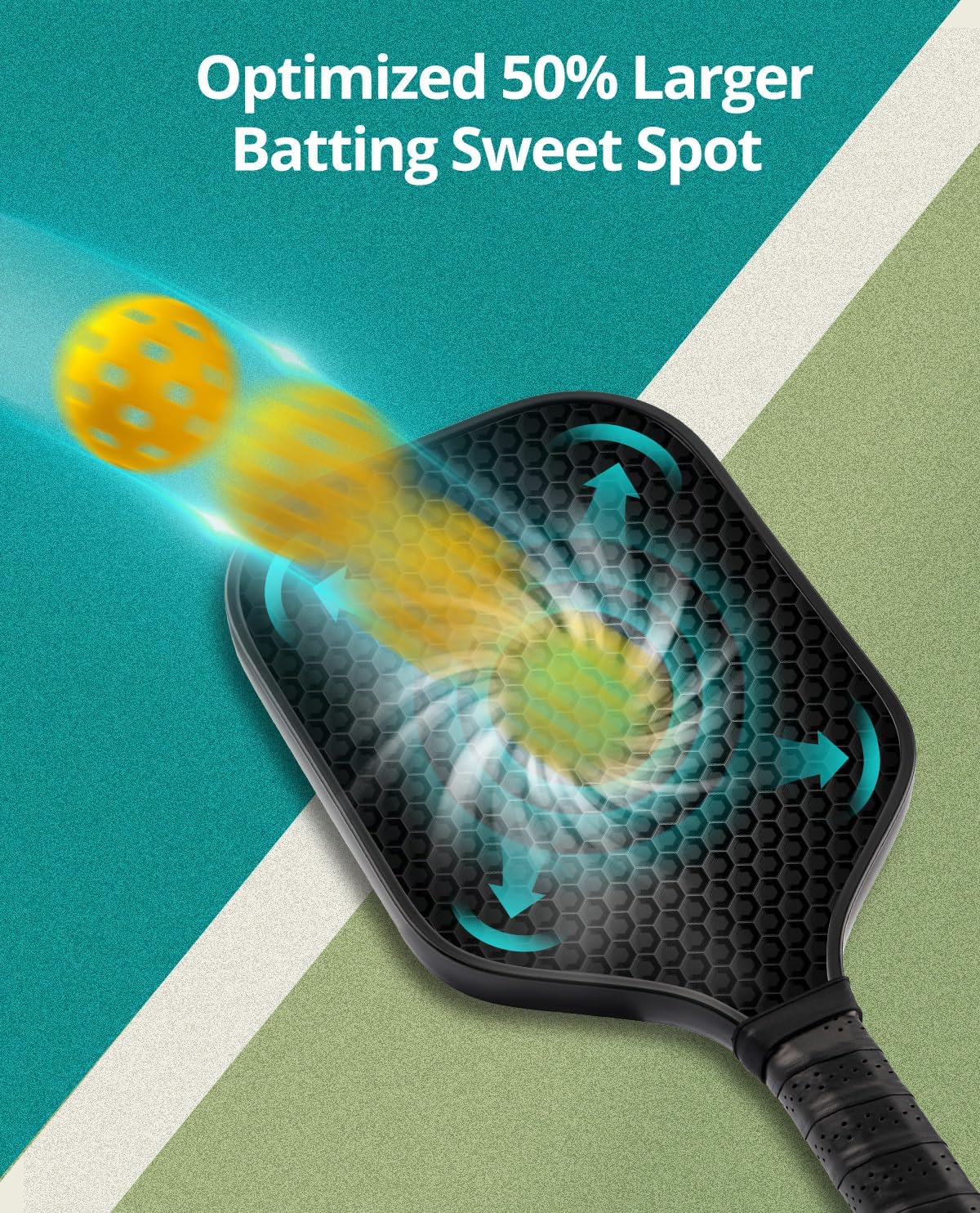 Pickleball Paddles, T700 Raw Carbon Fiber Pickleball Paddles with 16mm Power Polypropylene Honeycomb Core, Increased Power for Ultimate Spin Control & Consistency