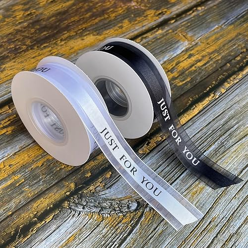 Miniatura 4 de 2 rollos de cintas de organza de satén con impresión, carrete de 1 pulgada por 25 yardas para envoltura de regalos de Navidad, recuerdo de boda,