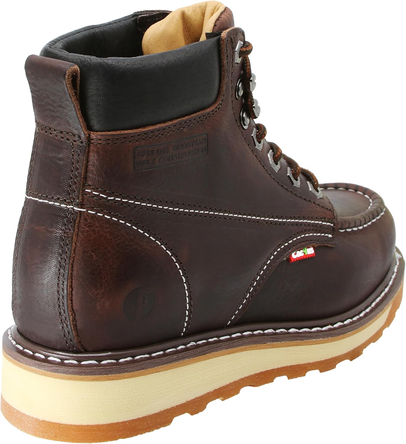 Cactus Men’s 6” Heavy Duty, Soft Toe, Genuine Goodyear Welt, Premium Full Grain Leather, Comfortable, Durable, Oil Resistant, Roofing, Industrial, Construction, Work Boots - Image 3
