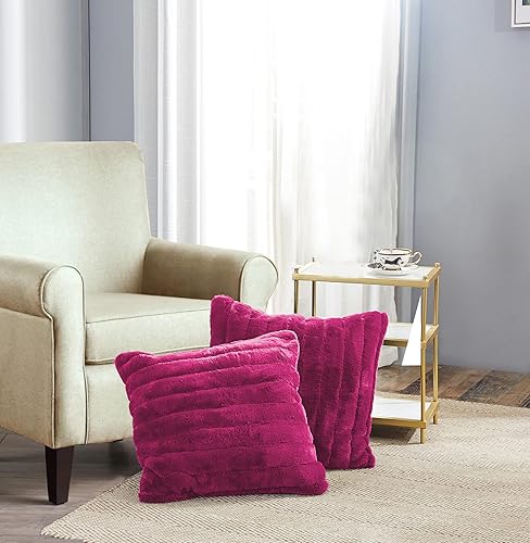 Miniatura 6 de Home Soft Things Super Mink - Juego de 4 fundas de almohada de color sólido con respaldo de sherpa, 20 x 20 pulgadas, color verde azulado oscuro