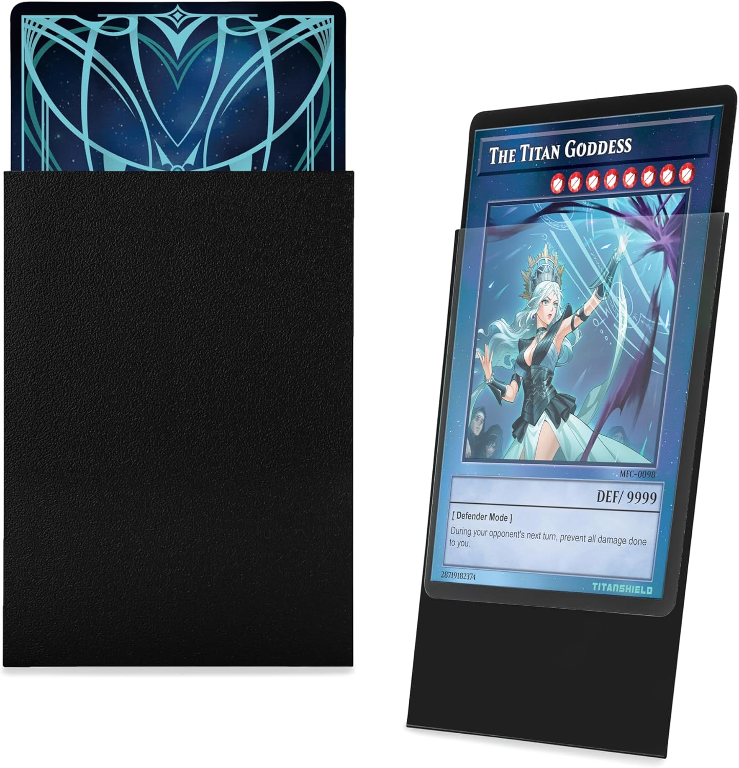 TitanShield (150 Sleeve/Black) Small Japanese Sized Trading Card Sleeves Deck Protector Compatible with Yu-Gi-Oh, Cardfight!! Vanguard & Photocards