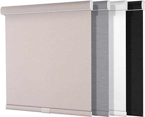 Boolegon Persianas enrollables opacas sin cordones para ventanas, con cenefa de casete, enrollables, aislamiento térmico, ahorro de energía, para