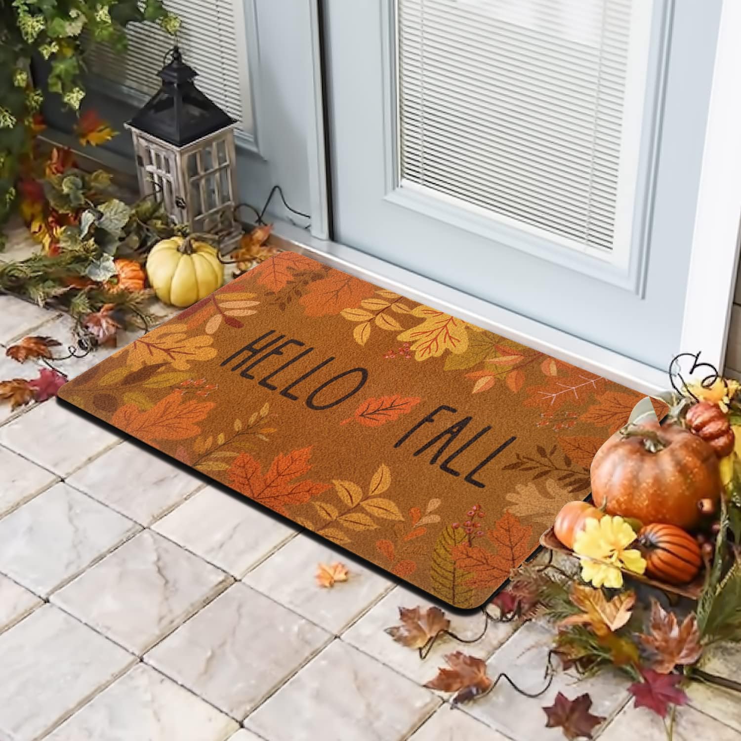 IZUS Welcome-Fußmatte „Hello Pumpkin“ – 43,2 X 73,7 Cm, Rutschfeste Kokosfaser Für Herbst & Festtage