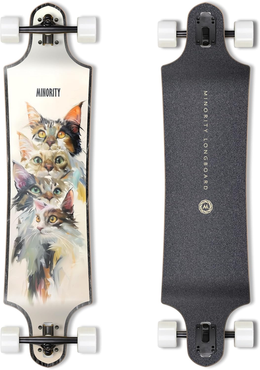 MINORITY Downhill Maple Longboard Skateboard | 40-inch Drop Trough Deck | Made for Cruising Ride