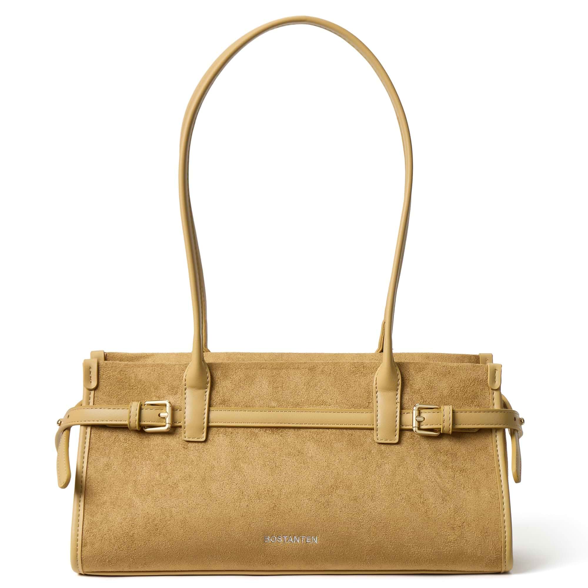 BOSTANTEN East West Shoulder Bag for Women Suede Designer Purse Trendy Style, Lightweight, Smooth Zipper, Vintage Look, Perfect for Everyday Use and Commuting