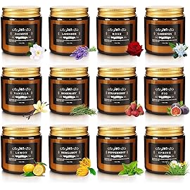 YOROXRG 12 Pcs Scented Candles with Added Natural Essential Oils, 3.05oz, Suitable for Various Festivals, Parties, Yoga, and Home Scene