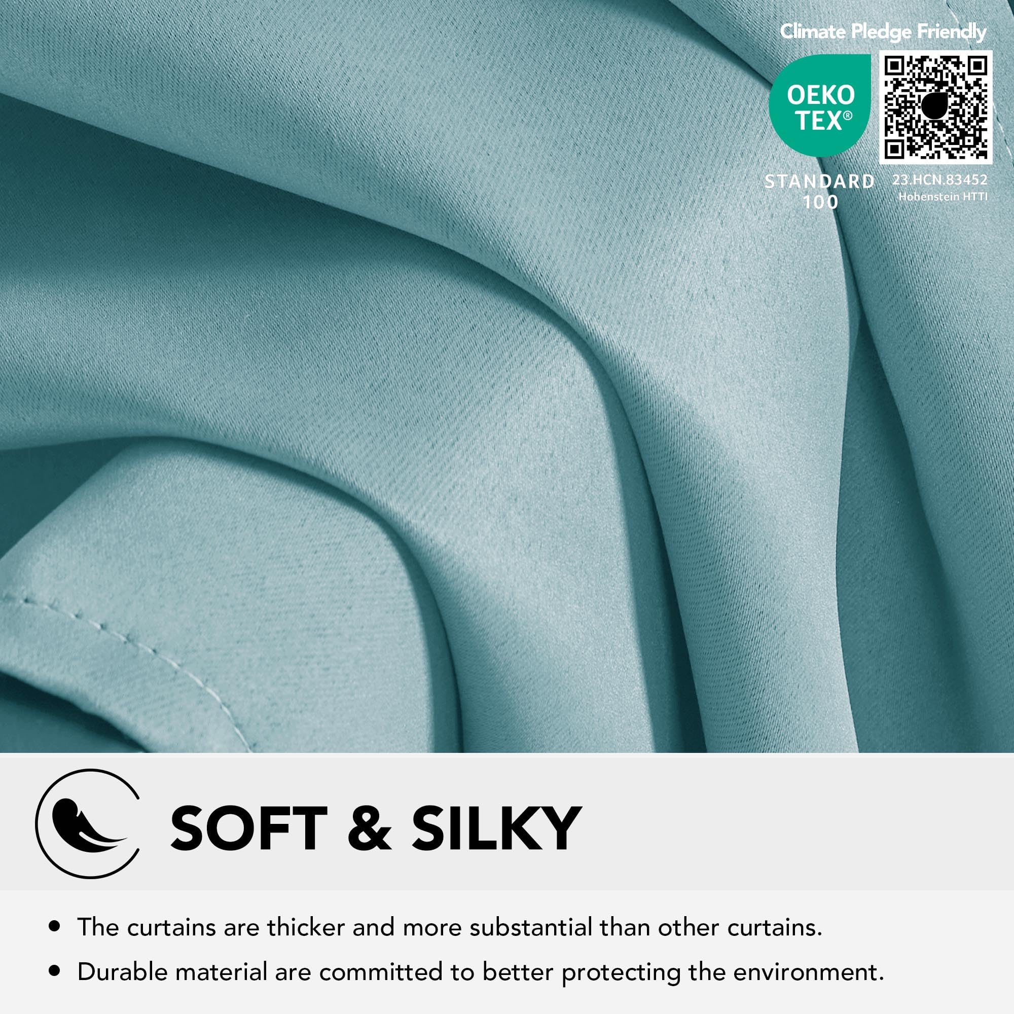 Deconovo Tende Oscuranti per Interni 2 Pezzi 280 CM Altezza, Termiche Isolanti, Anti-Rumore, con Anelli, Ideali per Camera da Letto e Soggiorno, 140x280 CM, Azzurro