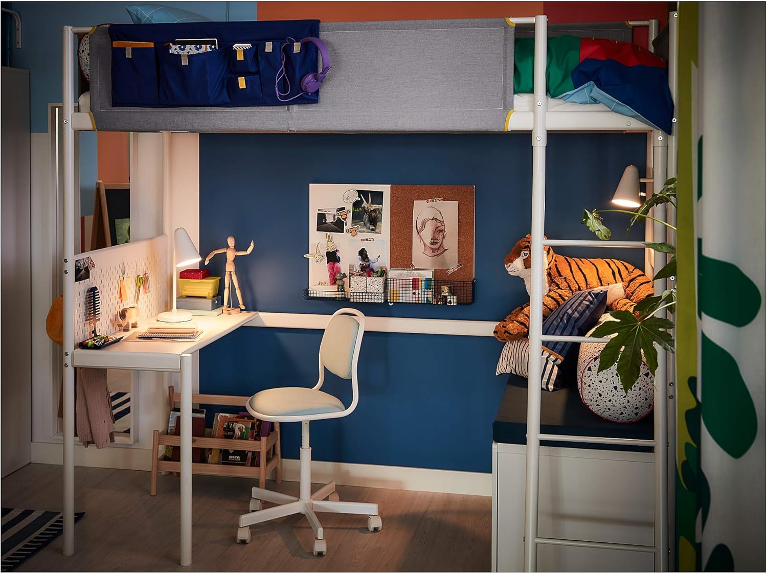 IKEA VITVAL Loft Bed with Desk Setup