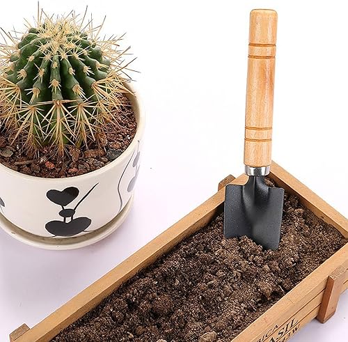 Miniatura 2 de Juego de herramientas de jardinería de 3 piezas, agarre antideslizante, agarre de madera, juego de herramientas de jardinería pequeña pala de