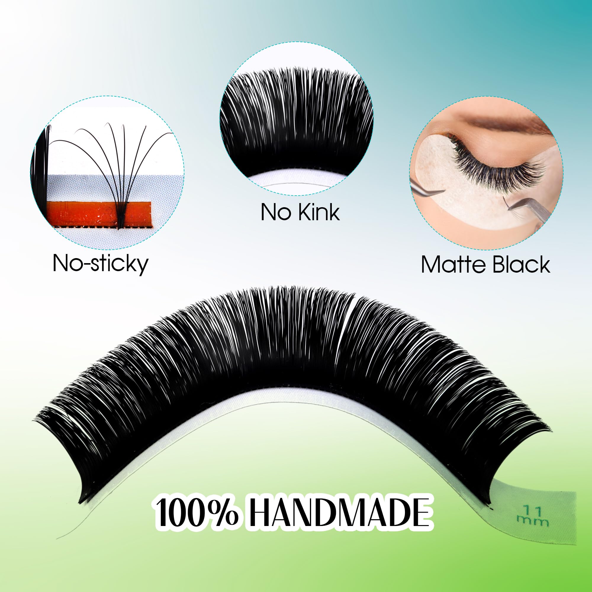 Rzęsy wachlarzowe, C curl 0,07, technika objętościowa, przedłużenia rzęs Easy Fan 3D, 5D, 8D, 10D, długość 8-14 mm, mieszanka rzęs do przedłużania rzęs od GEMERRY (0,07, mieszanka C curl)