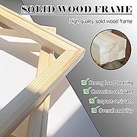 Vista 6 de JEAWA Lienzo grande para pared, decoración de pintura de paisaje azul, blanco y gris, imagen con tren de puente de castillo, impresiones artísticas