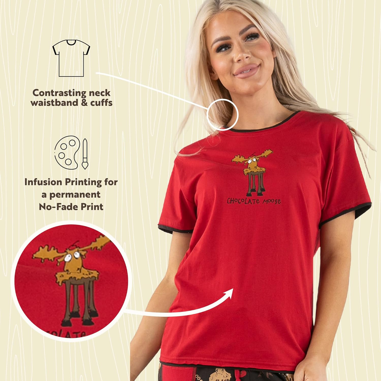 Lazy One Pajamas for Women, Cute Moose Pajama Pants and Top Separates - Image 5