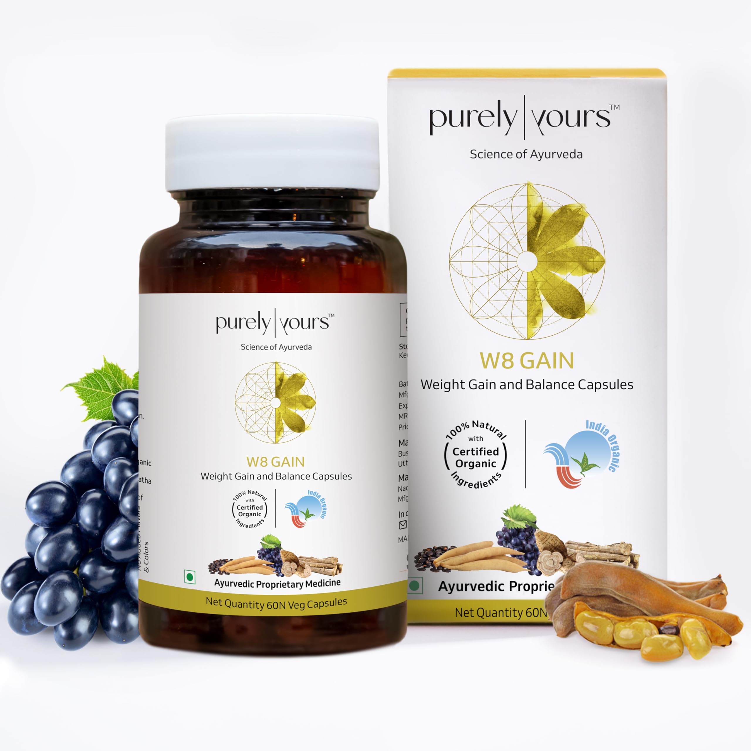Purely Yours Weight Gainer - Promotes Healthy Weight Gain & Muscle Mass - Ayurvedic Tablets to Enhance Digestion & Metabolism - 60 Capsules (B0C3D67793) Amazon Price History, Amazon Price Tracker