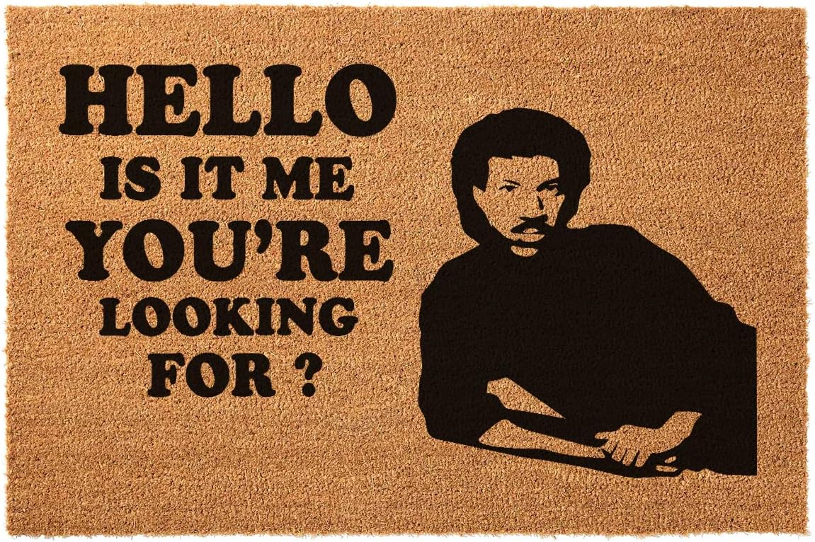 Funny Coir Doormat - 'Is It Me You Are Looking For' Welcome Mat for Front Porch Decor - Personalized Non-Slip Outdoor Coir Rug - Novelty House Warming Gift - 23.6 x 15.7 inch