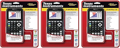 Texas Instruments Calculadora gráfica TI-84 Plus CE, color negro, paquete de 3