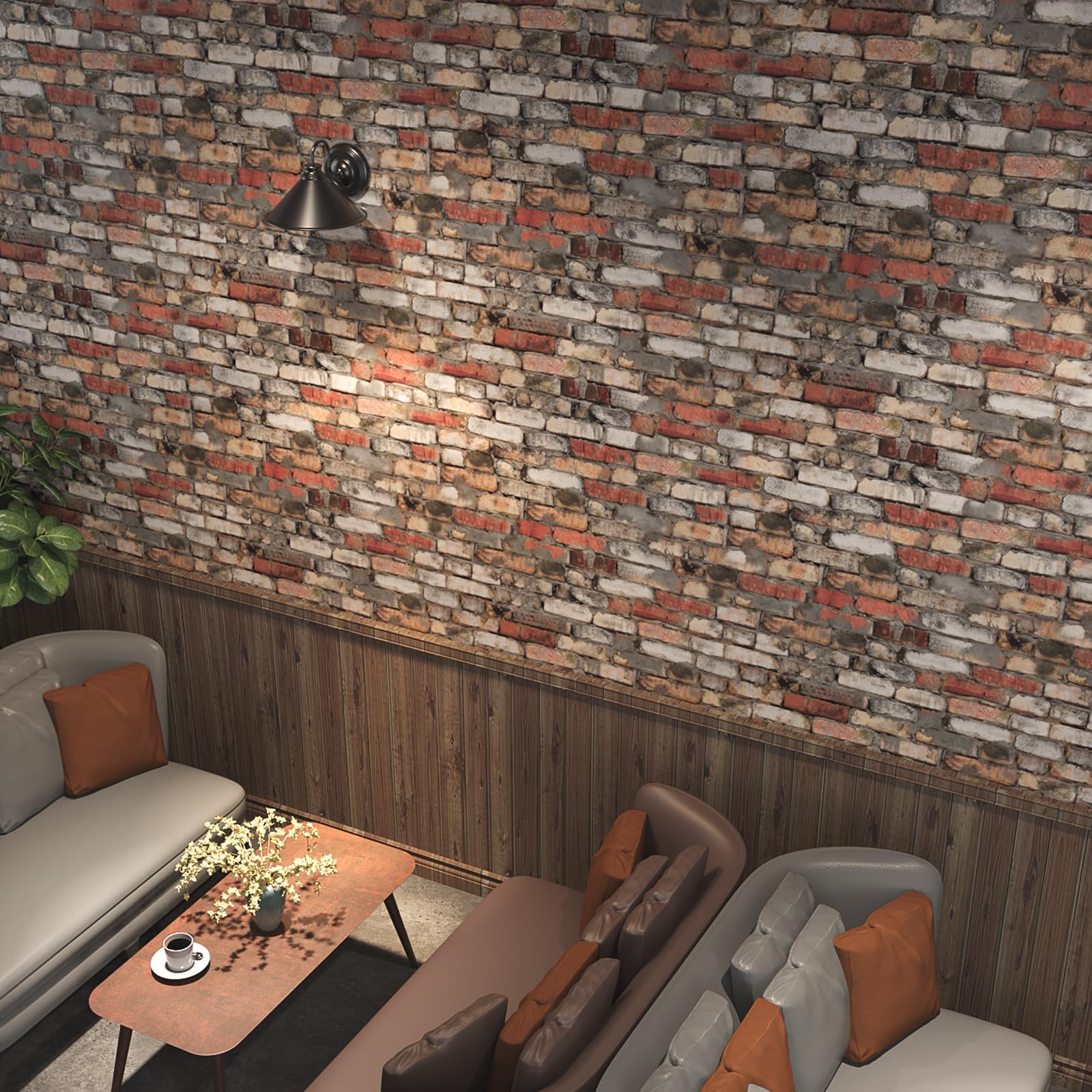 Amazon | VEELIKE レンガ調 壁紙シール のり付き リメイクシート