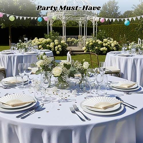 Miniatura 6 de JOHOUSE 12 abanicos de papel blanco de mano – Ventilador de mano plegable de 8.3 pulgadas, ventiladores plegables de mano para mujeres, ventilador