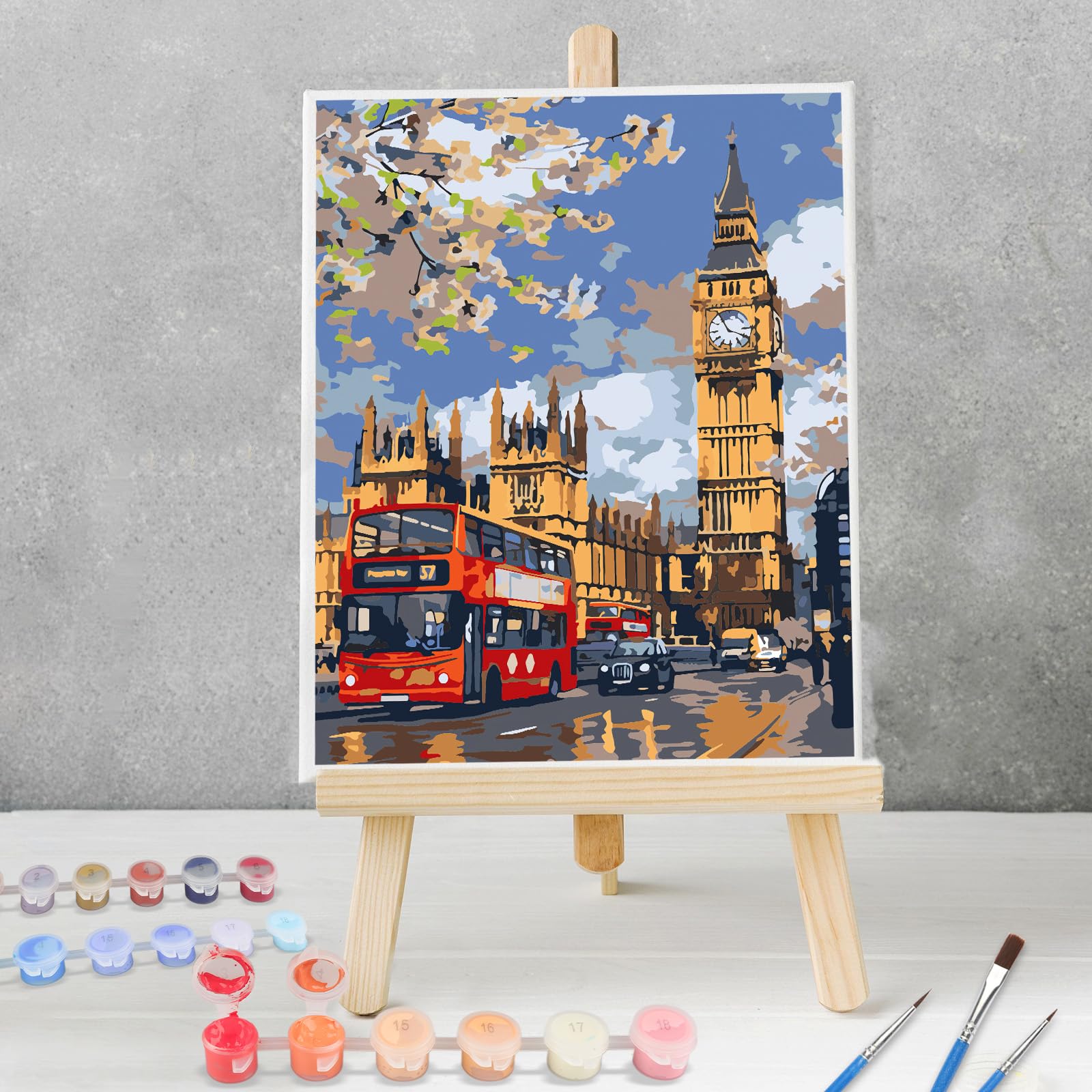KEYIFA Pintura Por Números – Kit De Paisaje Marino Con Lienzo 30x40 Cm, Pinceles Y Pigmentos Acrílicos, DIY Para Adultos