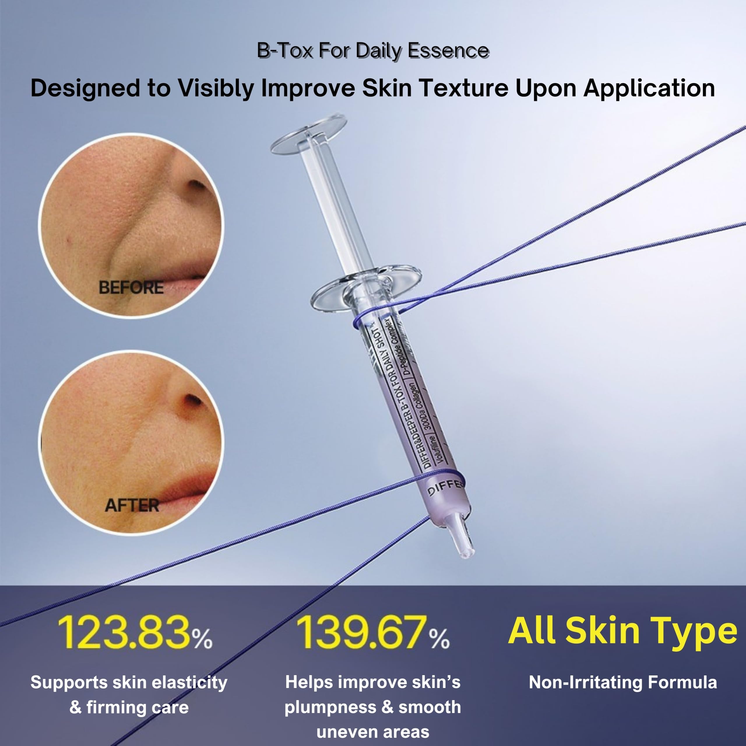 Differ&Deeper Sérum Volufiline & Collagène Repulpant – Ampoule Visage Anti-Âge Coréenne au Collagène, Acide Hyaluronique & Peptides, Cure Volume | 10 x 2,5 ml