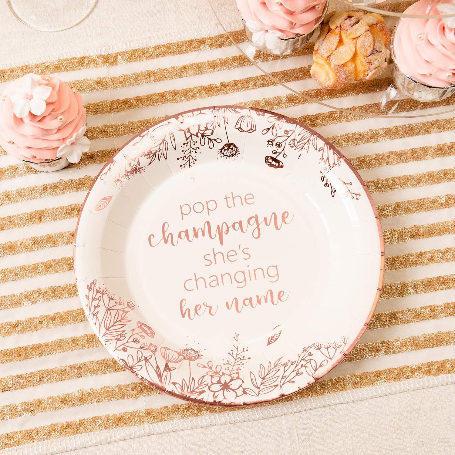 Best Review Crisky Bridal Shower Disposable Plates Rose Gold Engagement Bachelorette Party Decorations Dessert, Buffet, Cake, Lunch, Dinner Disposable Plates Miss to Mrs Party Table Supples, 50 Count, 9 inches