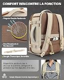 VANKEV Ryanair EasyJet Eurowings Wizz Air Cabin Bag Expandable 40x30x20 to 40x30x25, 24L to 30L, Underseat Hand Luggage For Travel Fits 15.6 Inch Laptop beige - 4