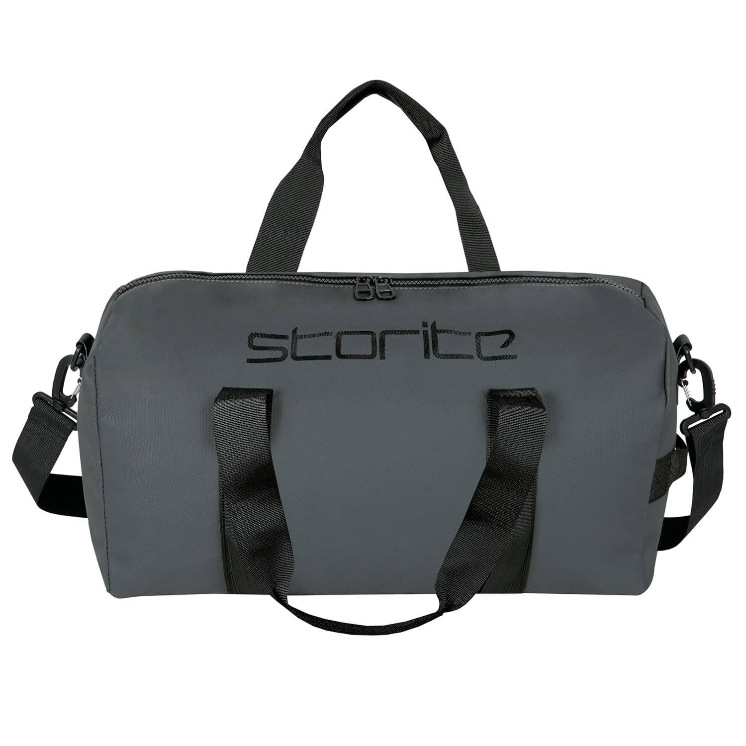 Storite Nylon 43 Cm Imported Multi Purpose Travel Duffle Bag for Women with Dry and Wet Pocket, Lightweight Waterproof Backpack Carry Luggage Bag (Grey)