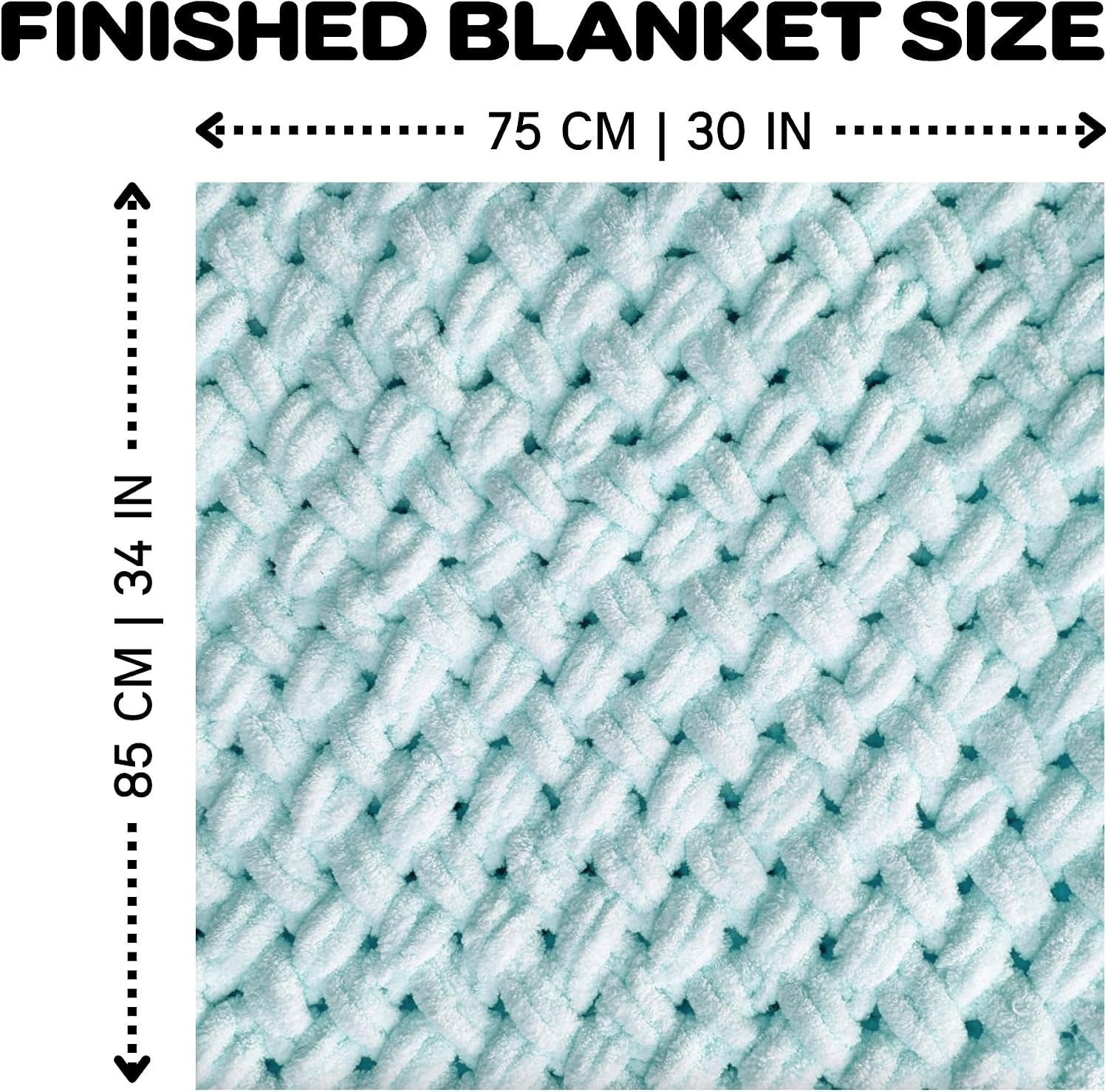 Beginner Craft Kit – Easy Loop Yarn Baby Blanket Kit for Adults & Kids, DIY Arm Knitting Kit with Soft Chenille Yarn, Perfect Handmade Gift (Mint)