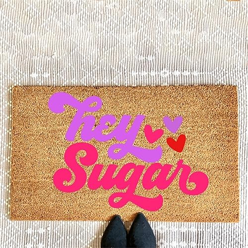 Miniatura 2 de Felpudo de San Valentín Hey Sugar Felpudo de bienvenida para interiores y exteriores, felpudo para puerta delantera, cocina, decoración del hogar,