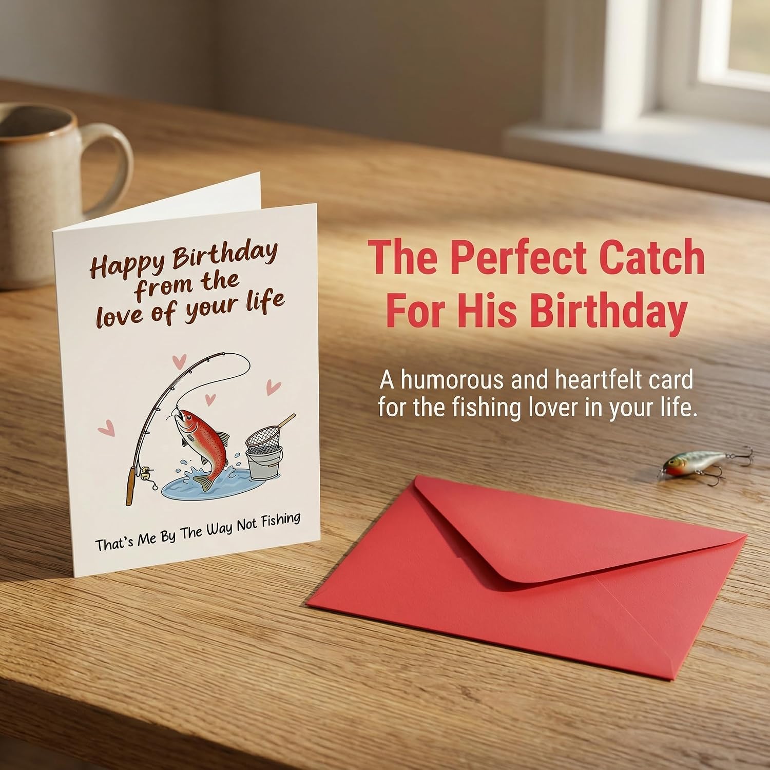 Funny Fishing Birthday Card for Husband, Boyfriend, Dad & Angler - Humorous Bday Card from Wife or Girlfriend - Gift for Fisherman Who Has Everything