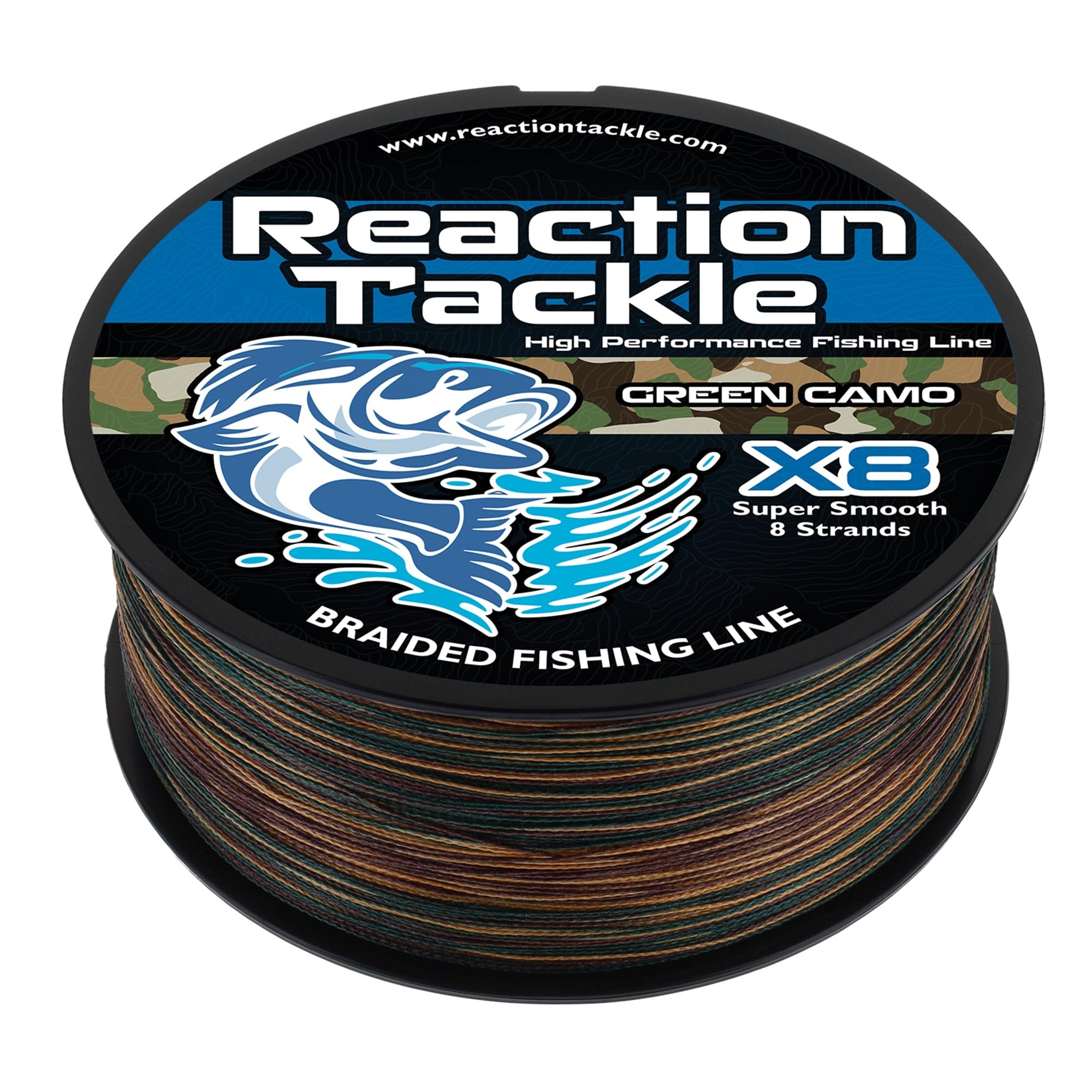 Reaction Tackle Braided Fishing Line - Pro Grade Power Performance for Saltwater or Freshwater Fish - Colored Fishing Line Braid for Extra Visibility